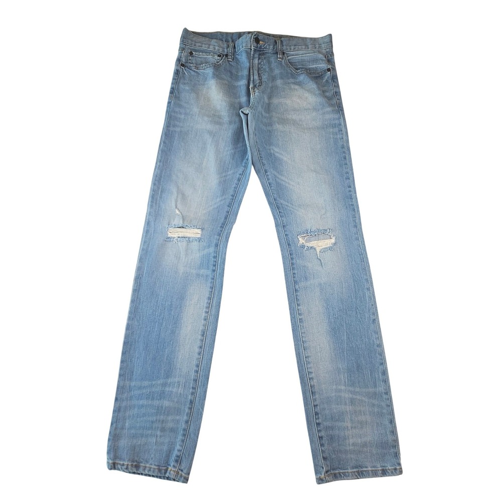 Aeropostale Skinny Jeans Mens 32x32 Light Wash Distressed Denim Pants Stretch